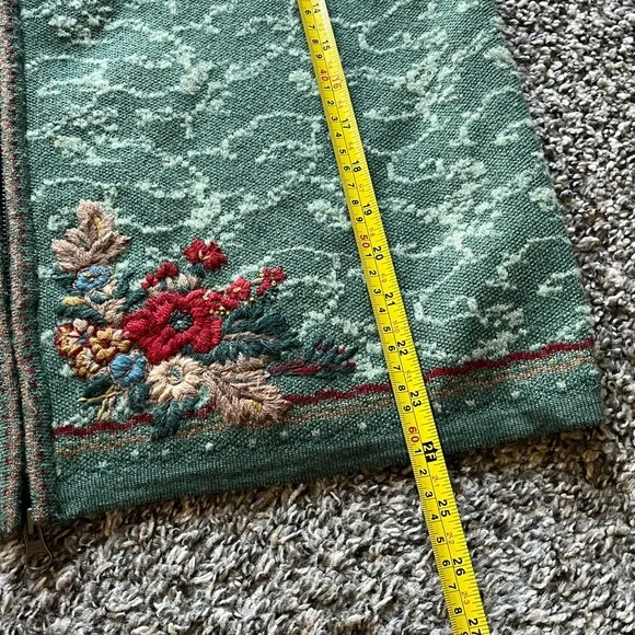 Pendleton Jacket Womens Large Green Fall Embroidered Full Zip Lined Wool Blend - Picture 6 of 7